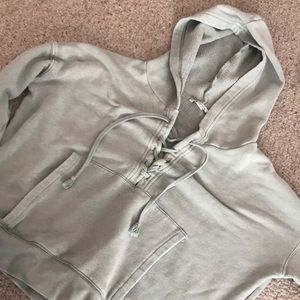 sage green american eagle hoodie